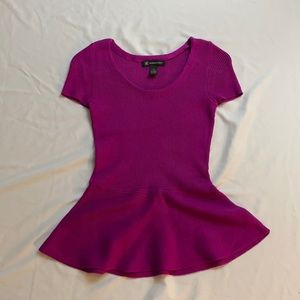 INC International Concepts purple short sleeved sweater top. XS-EUC